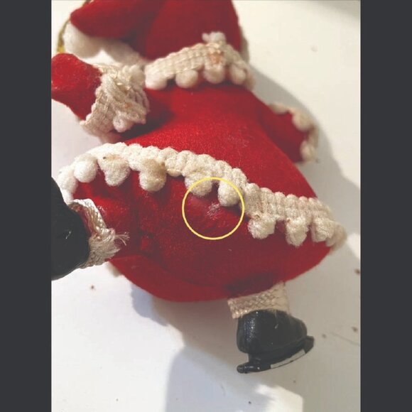 Vintage Flocked Mrs. Claus Ornament – 4.25" - Picture 4 of 4